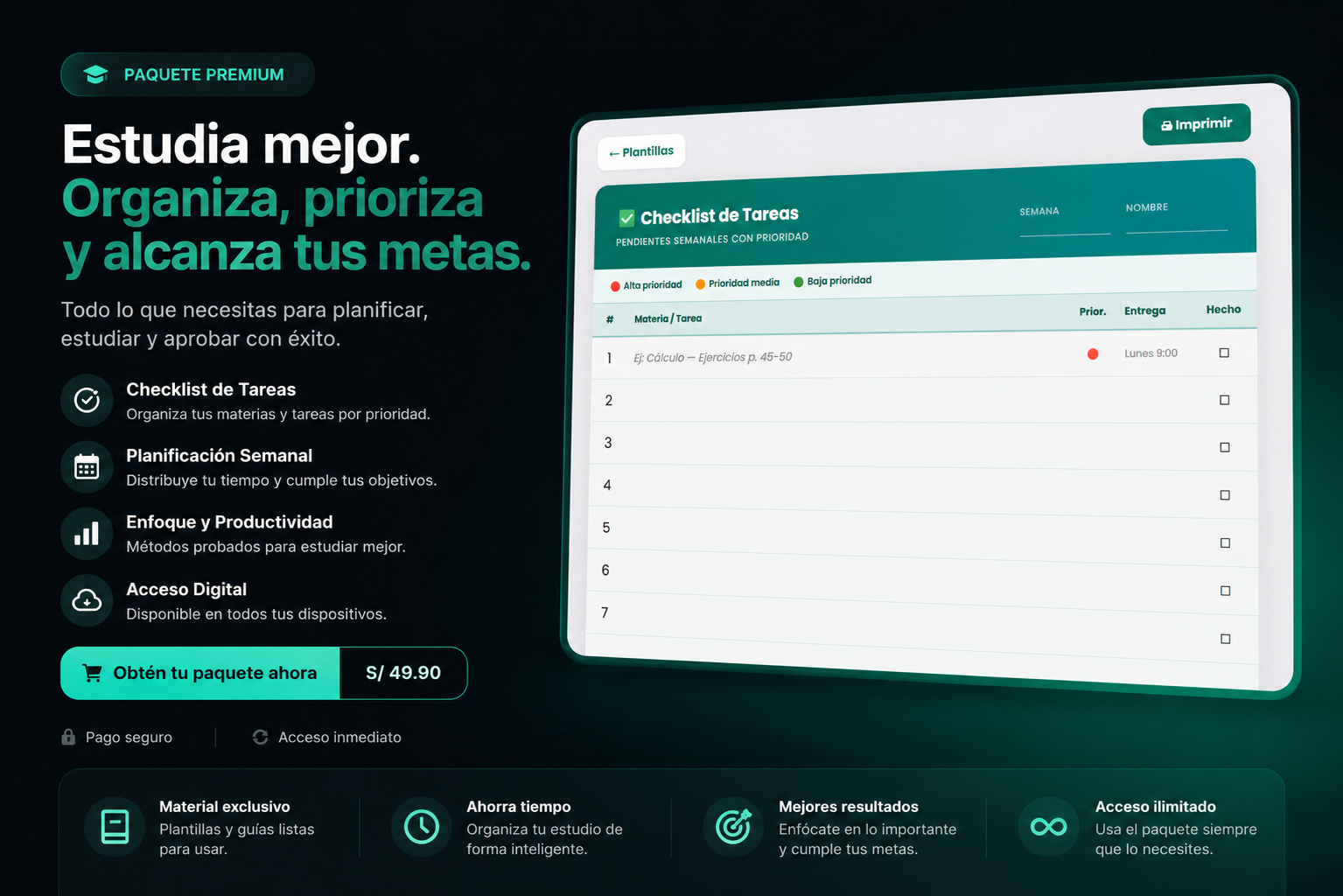 Checklist de Tareas